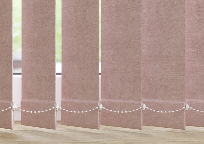 Flori Faux Suede (Blackout), Tickled Pink - Vertical Blind - Image 4
